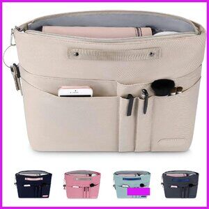 Purse Organizer Insert Tote Bag Liner 15 Pockets Lightweight Waterproof